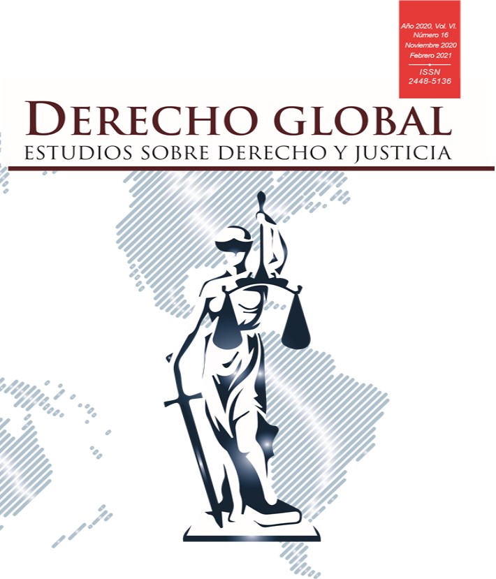 					Ver Vol. 6 Núm. 16 (2020): Derecho Global. Estudios sobre Derecho y Justicia
				